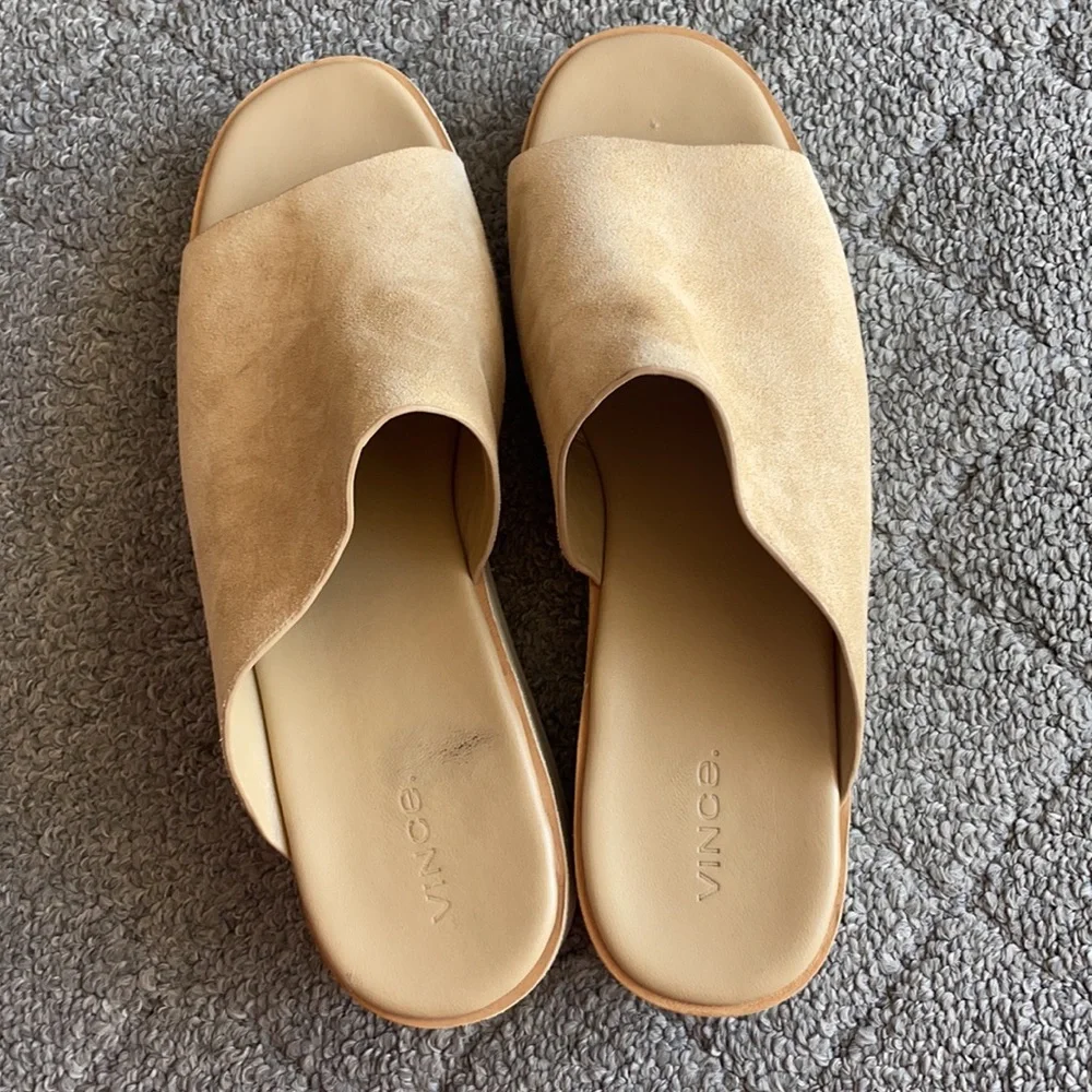 Vince Sarria Suede Platform Slide Sandals size 10 - Picture 8 of 10